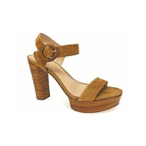 VIA SPIGA Womens Brown 1.5" Platform Ira Almond Toe Leather Sandals 10 M